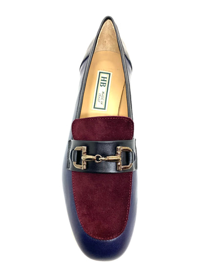 HB Italia Ladies Block Heel Tab Front Pump