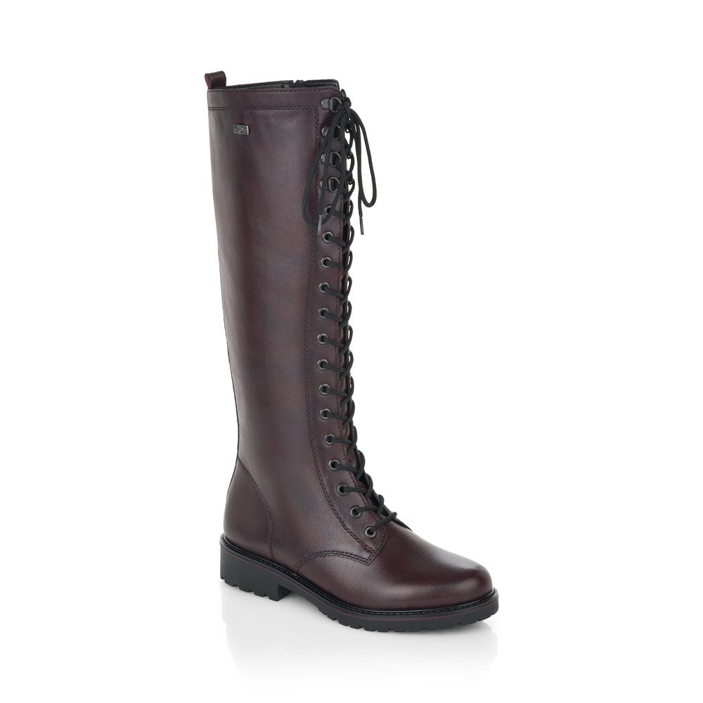 Remonte Ladies Lace Front Flat Long Leg Boot