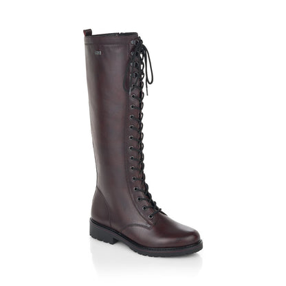 Remonte Ladies Lace Front Flat Long Leg Boot