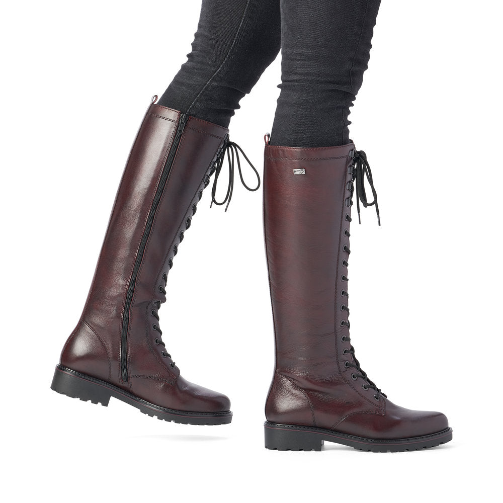 Remonte Ladies Lace Front Flat Long Leg Boot