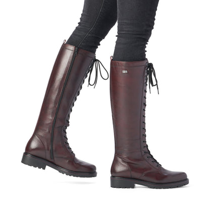 Remonte Ladies Lace Front Flat Long Leg Boot