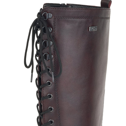 Remonte Ladies Lace Front Flat Long Leg Boot