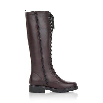 Remonte Ladies Lace Front Flat Long Leg Boot