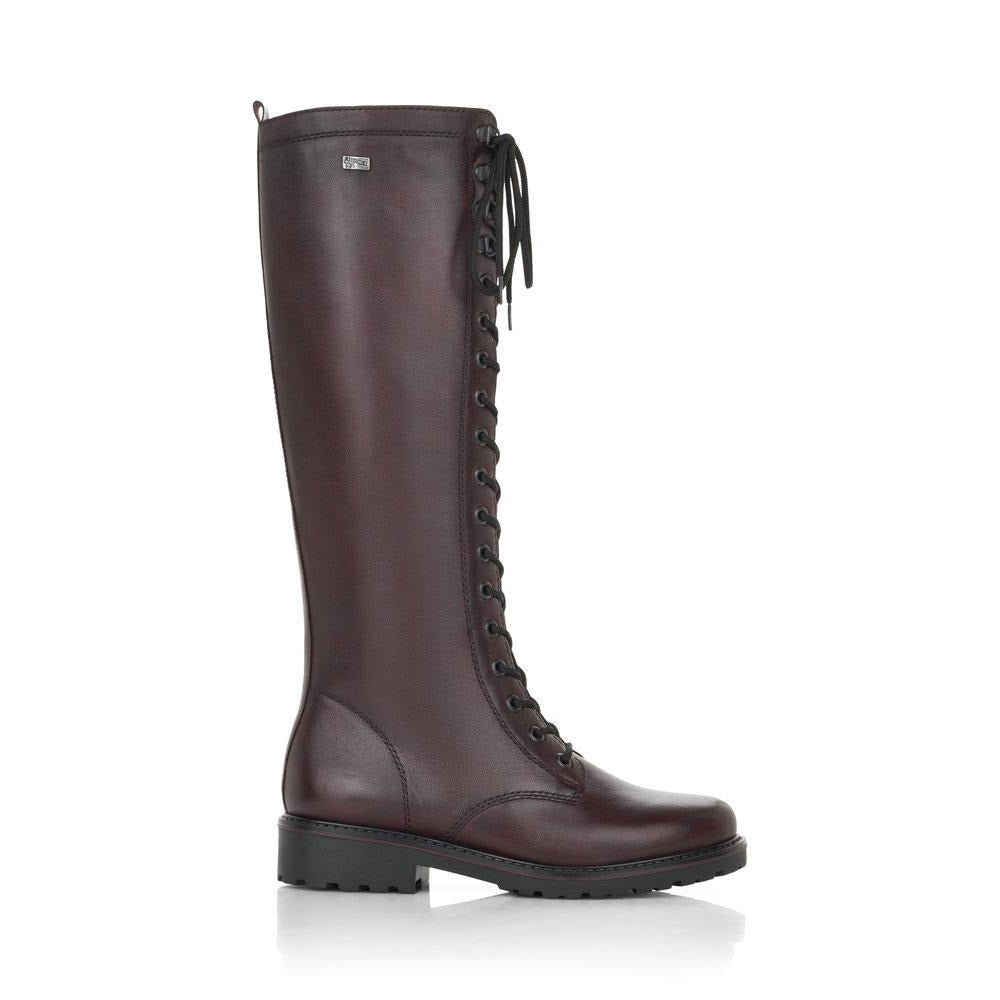 Remonte Ladies Lace Front Flat Long Leg Boot