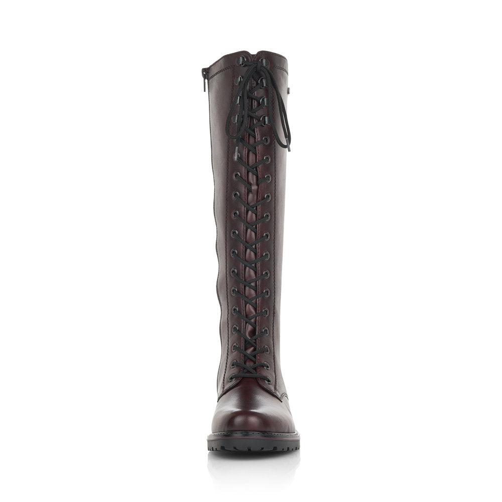 Remonte Ladies Lace Front Flat Long Leg Boot