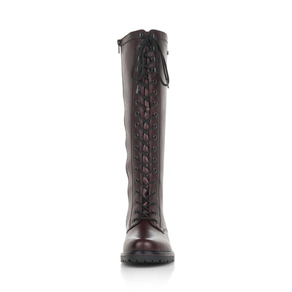 Remonte Ladies Lace Front Flat Long Leg Boot