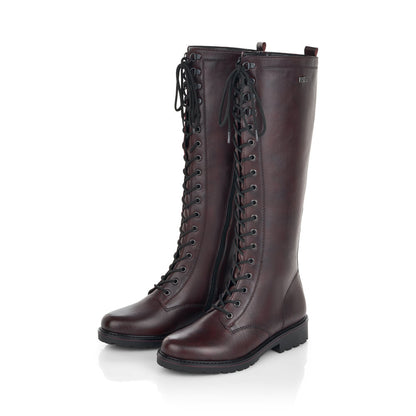 Remonte Ladies Lace Front Flat Long Leg Boot