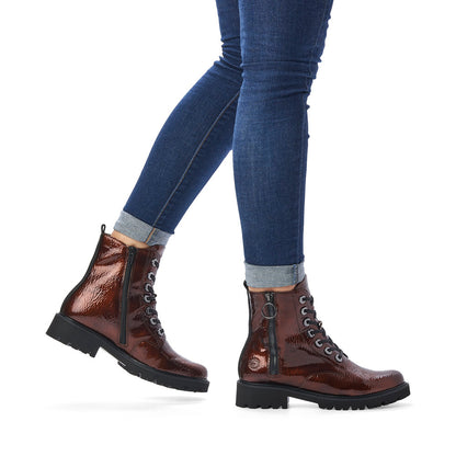 Remonte Ladies Chunky Soled Lace Up Ankle Boot