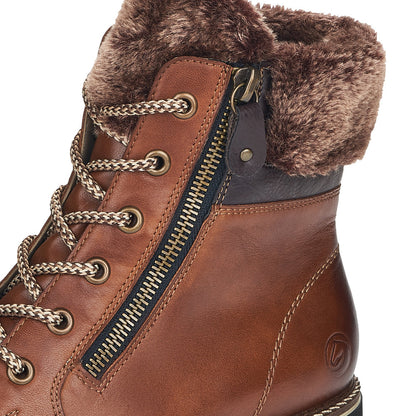 Remonte ladies Faux Fur Cuff Lace Ankle Boot