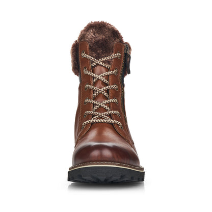 Remonte ladies Faux Fur Cuff Lace Ankle Boot
