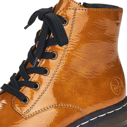 Rieker Ladies Lace Up Patent Ankle Boot
