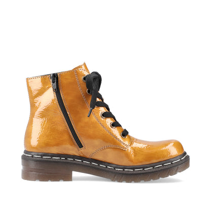 Rieker Ladies Lace Up Patent Ankle Boot