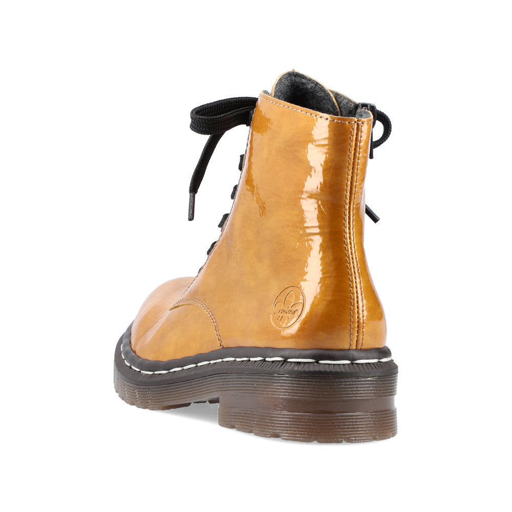 Rieker Ladies Lace Up Patent Ankle Boot