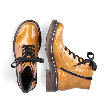 Rieker Ladies Lace Up Patent Ankle Boot