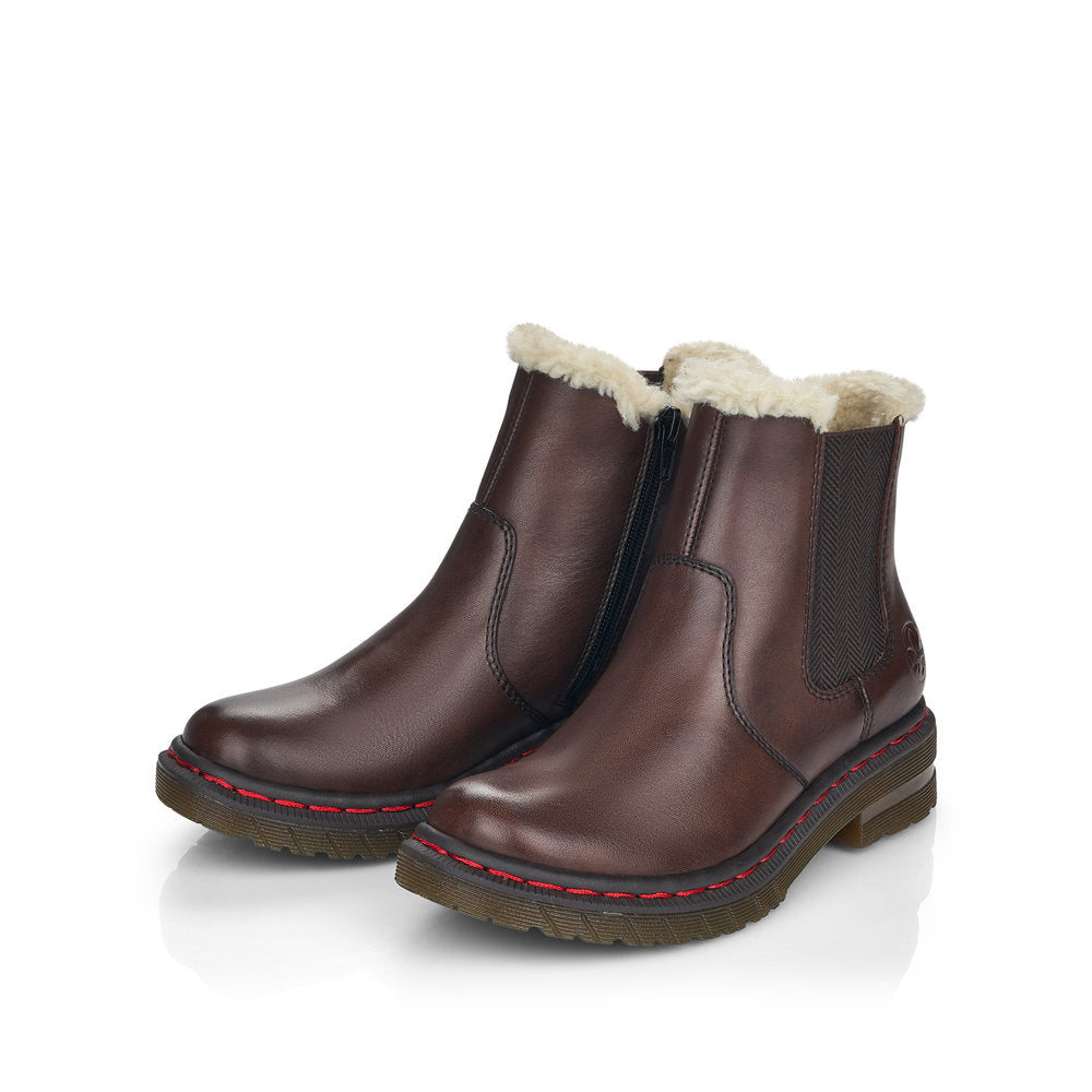 Rieker Ladies Chunky Sole Elastic Side Ankle Boot