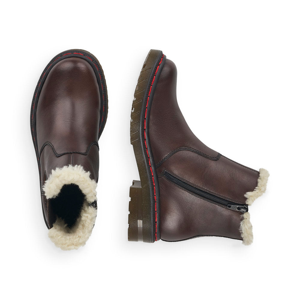 Rieker Ladies Chunky Sole Elastic Side Ankle Boot