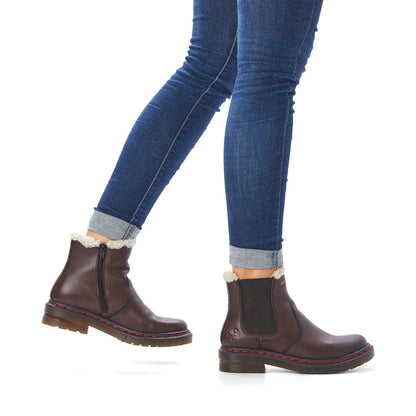 Rieker Ladies Chunky Sole Elastic Side Ankle Boot