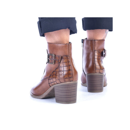 Rieker Ladies Zip Block Heel Ankle Boot