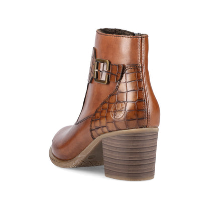 Rieker Ladies Zip Block Heel Ankle Boot