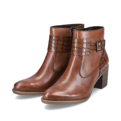 Rieker Ladies Zip Block Heel Ankle Boot