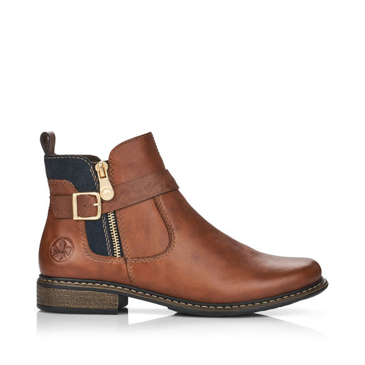 Rieker Ladies Zip Trim Ankle Boot