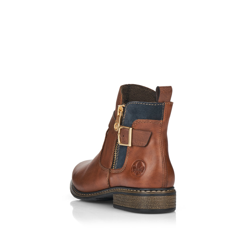 Rieker Ladies Zip Trim Ankle Boot