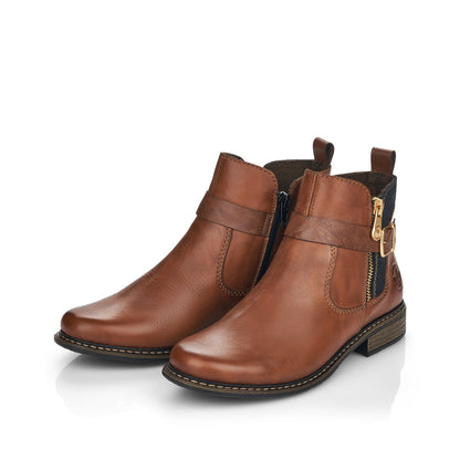 Rieker Ladies Zip Trim Ankle Boot