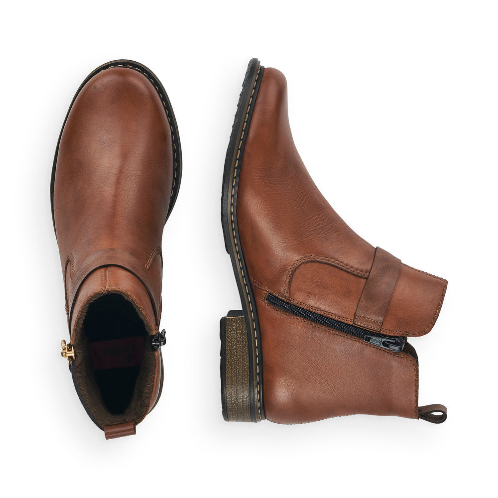 Rieker Ladies Zip Trim Ankle Boot