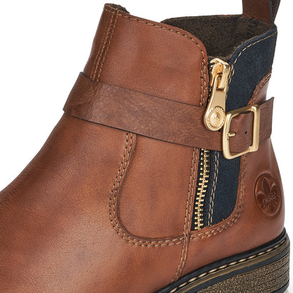 Rieker Ladies Zip Trim Ankle Boot