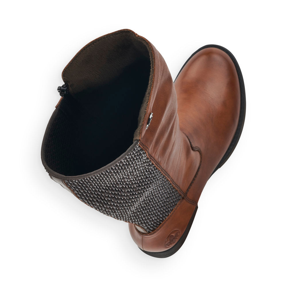 Rieker Ladies Knee High Zip Sided Boot