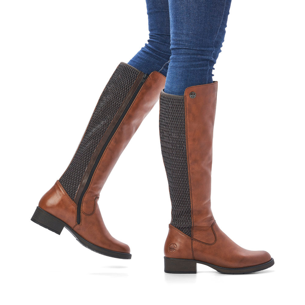 Rieker Ladies Knee High Zip Sided Boot