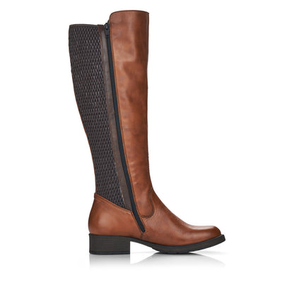 Rieker Ladies Knee High Zip Sided Boot