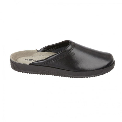 Rohde Men's Backless Leather House Shoe Black