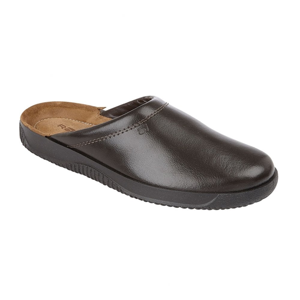 Rohde Men's Backless Leather House Shoe Brown