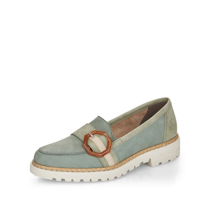 Rieker Ladies Buckle Trim Loafer
