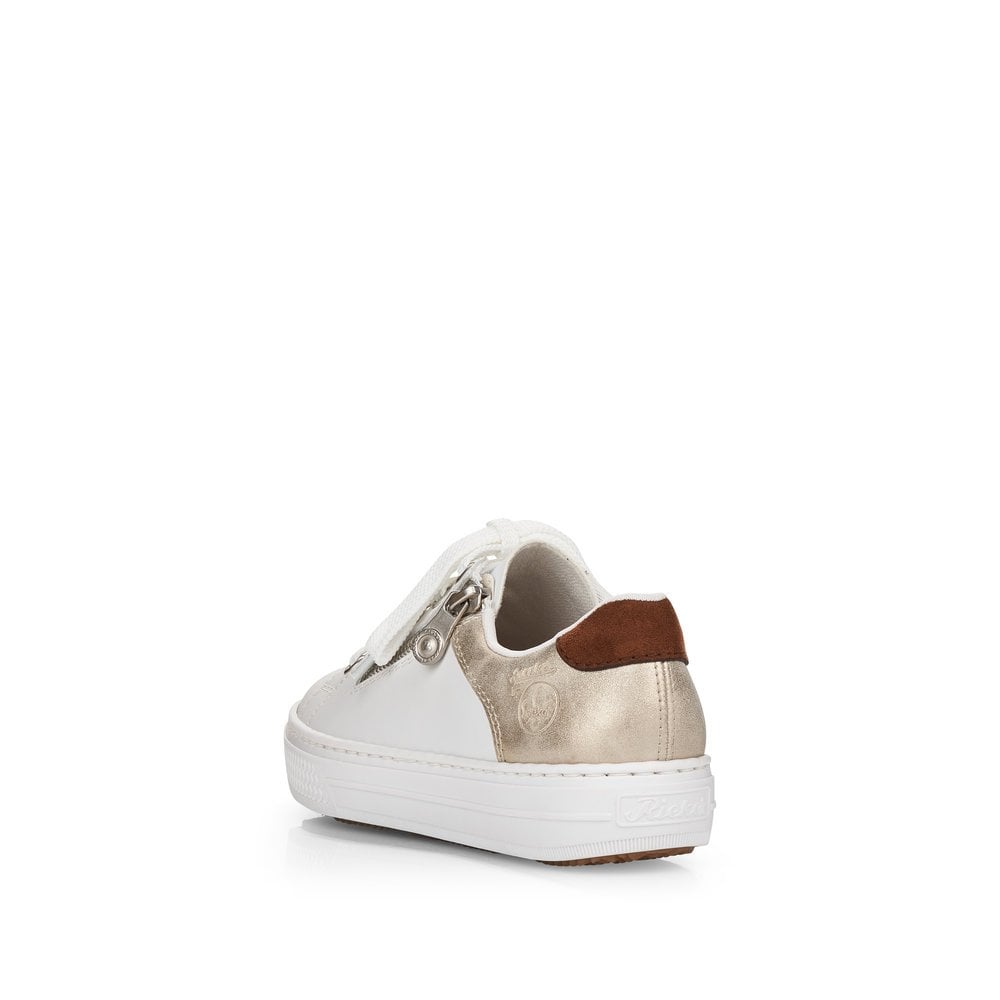 Rieker Ladies Zip Metalic Trim Sneaker