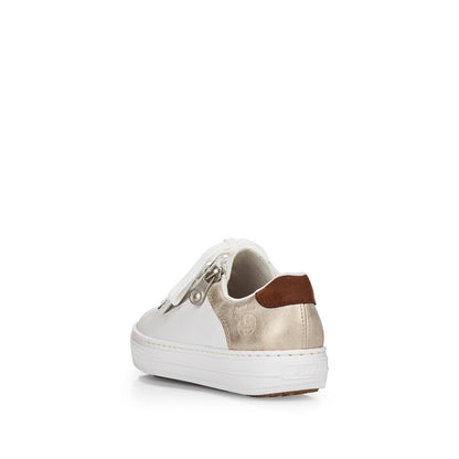 Rieker Ladies Zip Metalic Trim Sneaker