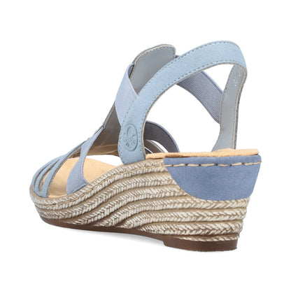 Rieker Ladies Wedge Heel Elastic Strap Sandal