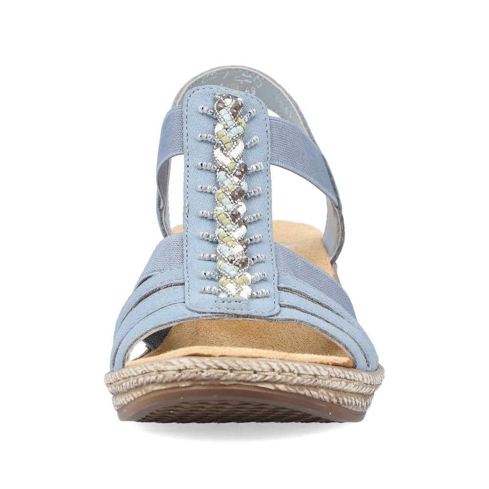 Rieker Ladies Wedge Heel Elastic Strap Sandal
