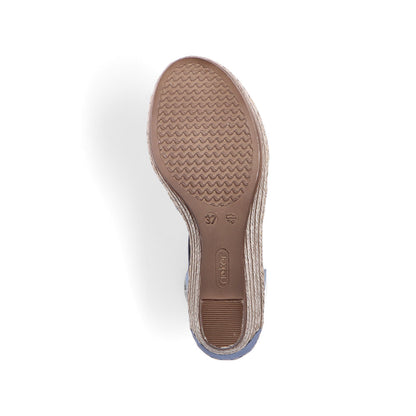 Rieker Ladies Wedge Heel Elastic Strap Sandal