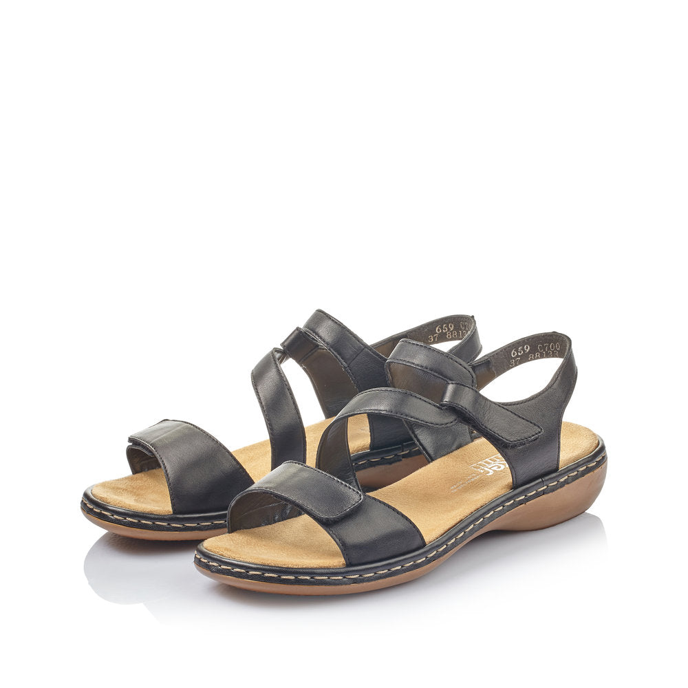 Rieker Ladies Sandal Cross Strap Velco