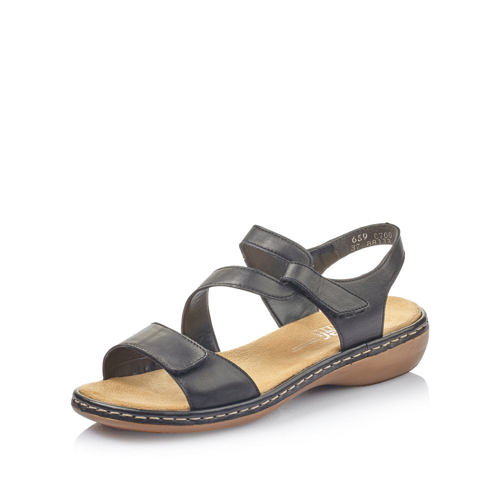 Rieker Ladies Sandal Cross Strap Velco