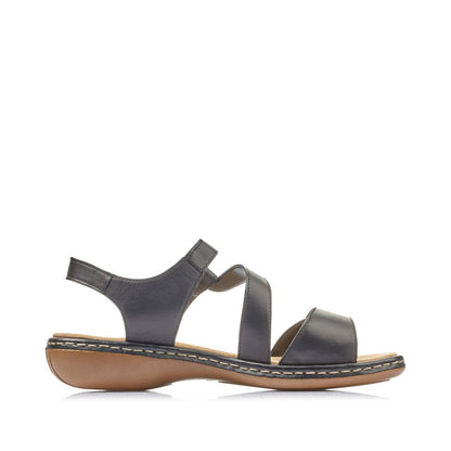 Rieker Ladies Sandal Cross Strap Velco