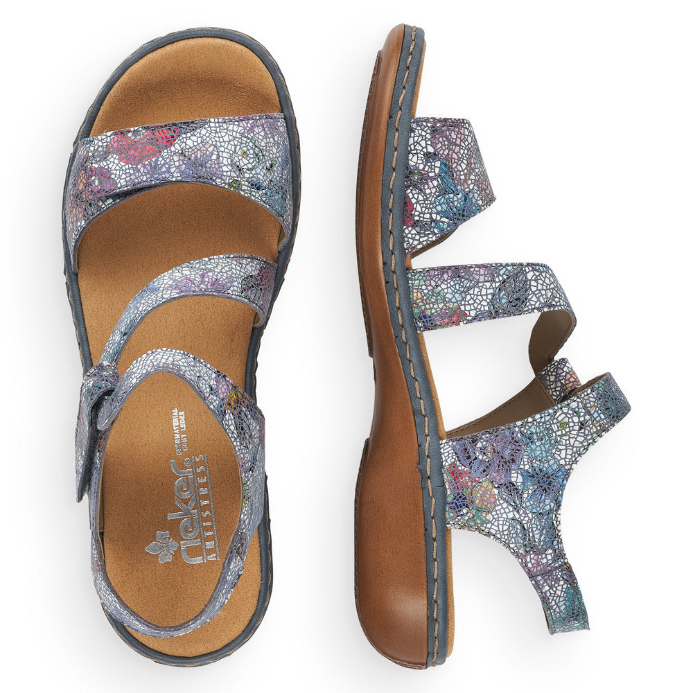 Rieker Ladies Sandal Cross Strap Velcro