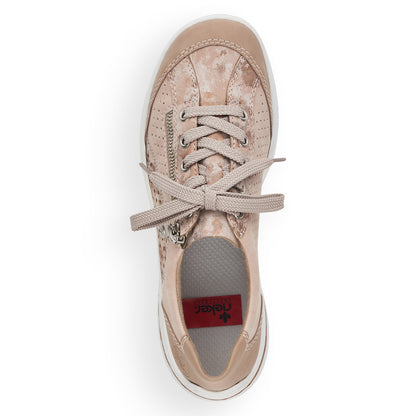 Rieker Ladies Lace Up Shoe Zip Trim