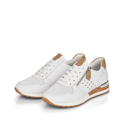 Remonte Ladies Lace Up Sneaker Cork Trim