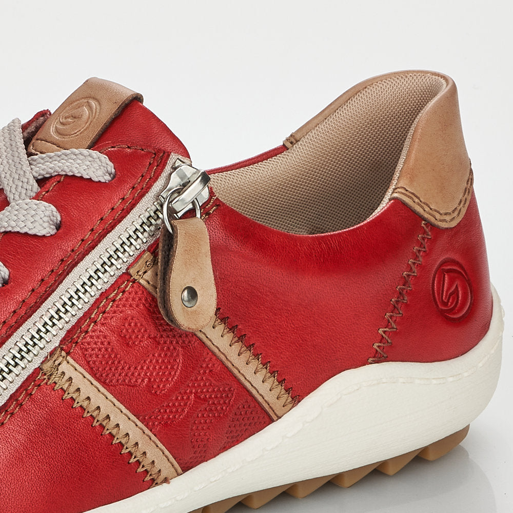 Remonte Ladies Zip Trim Lace Sneaker