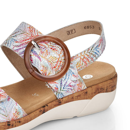 Remonte Ladies Multi Print Adjustable Sandal