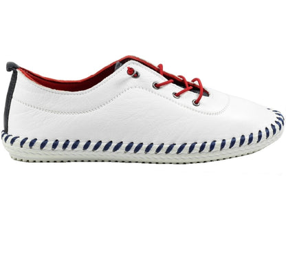Lunar Sandown Ladies Elastic Lace Leather Casual