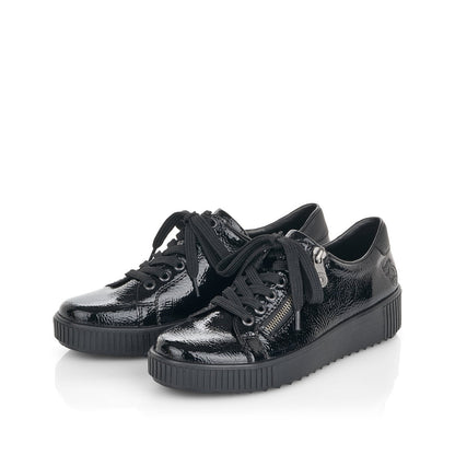 Rieker ladies Flatform Patent Sneaker